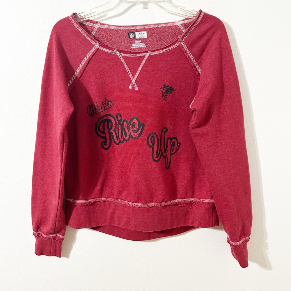 NFL Team Apparel Atlanta Falcons RiseUp Graphic Scoop Neck Sweatshirt Retro Look